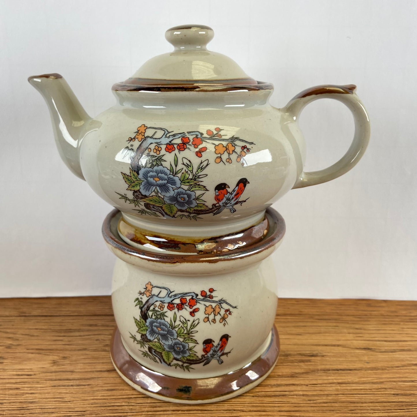 Vintage theeservies met vogels