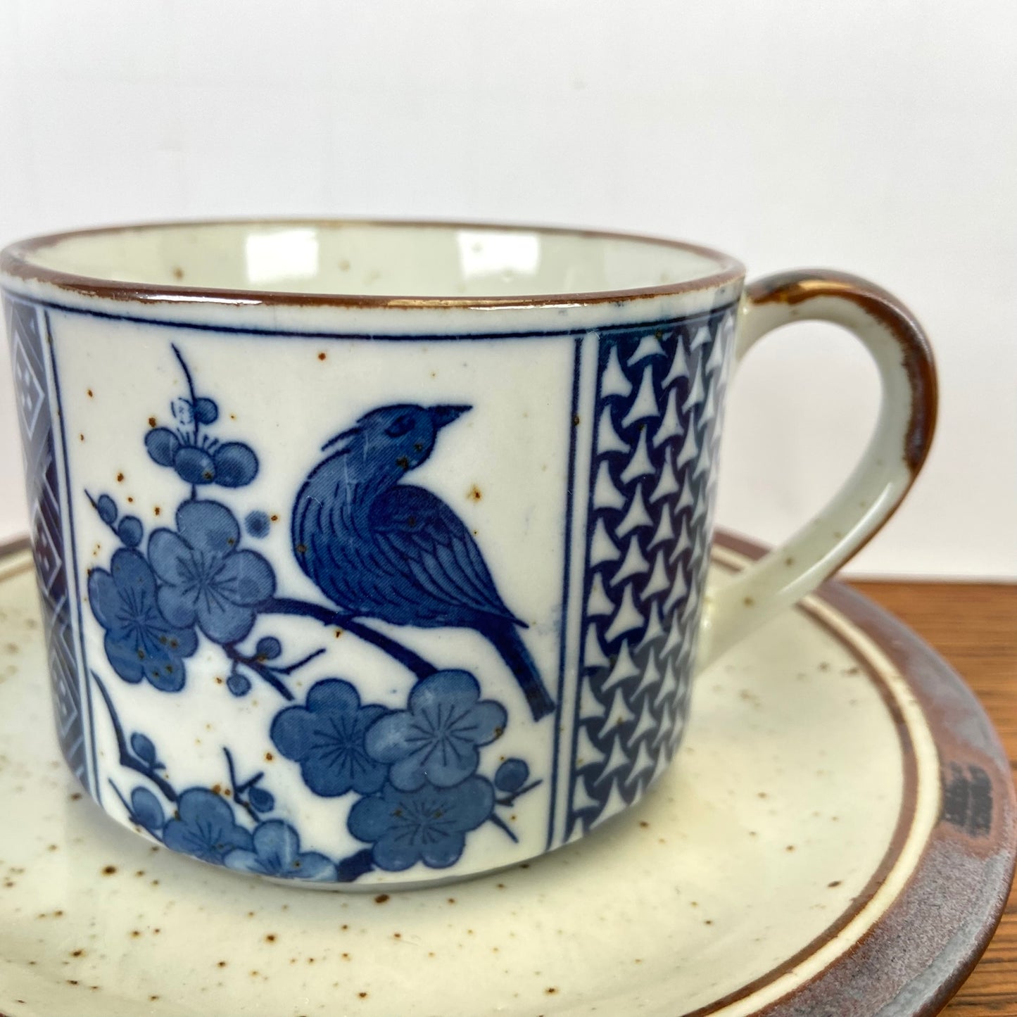 Vintage kop en schotel blauw