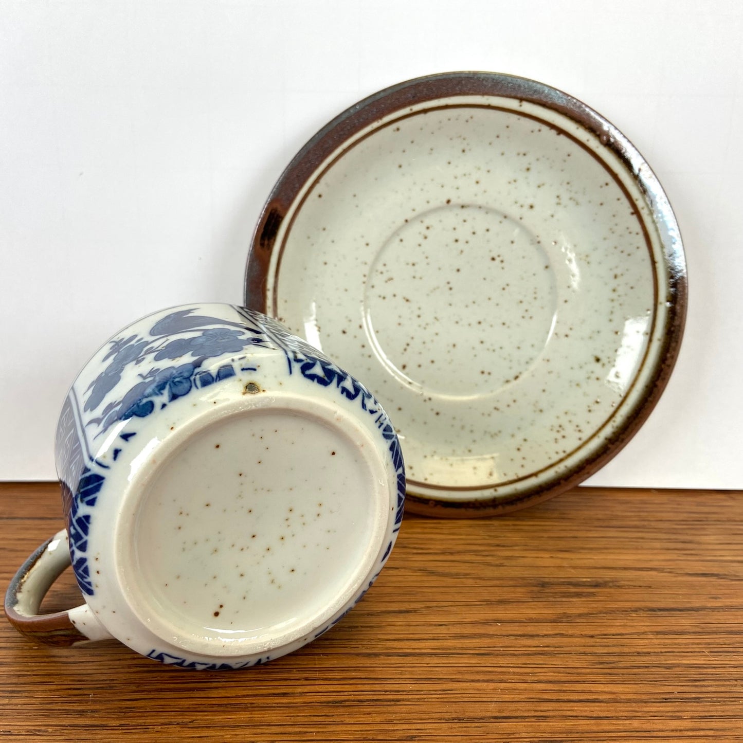 Vintage kop en schotel blauw