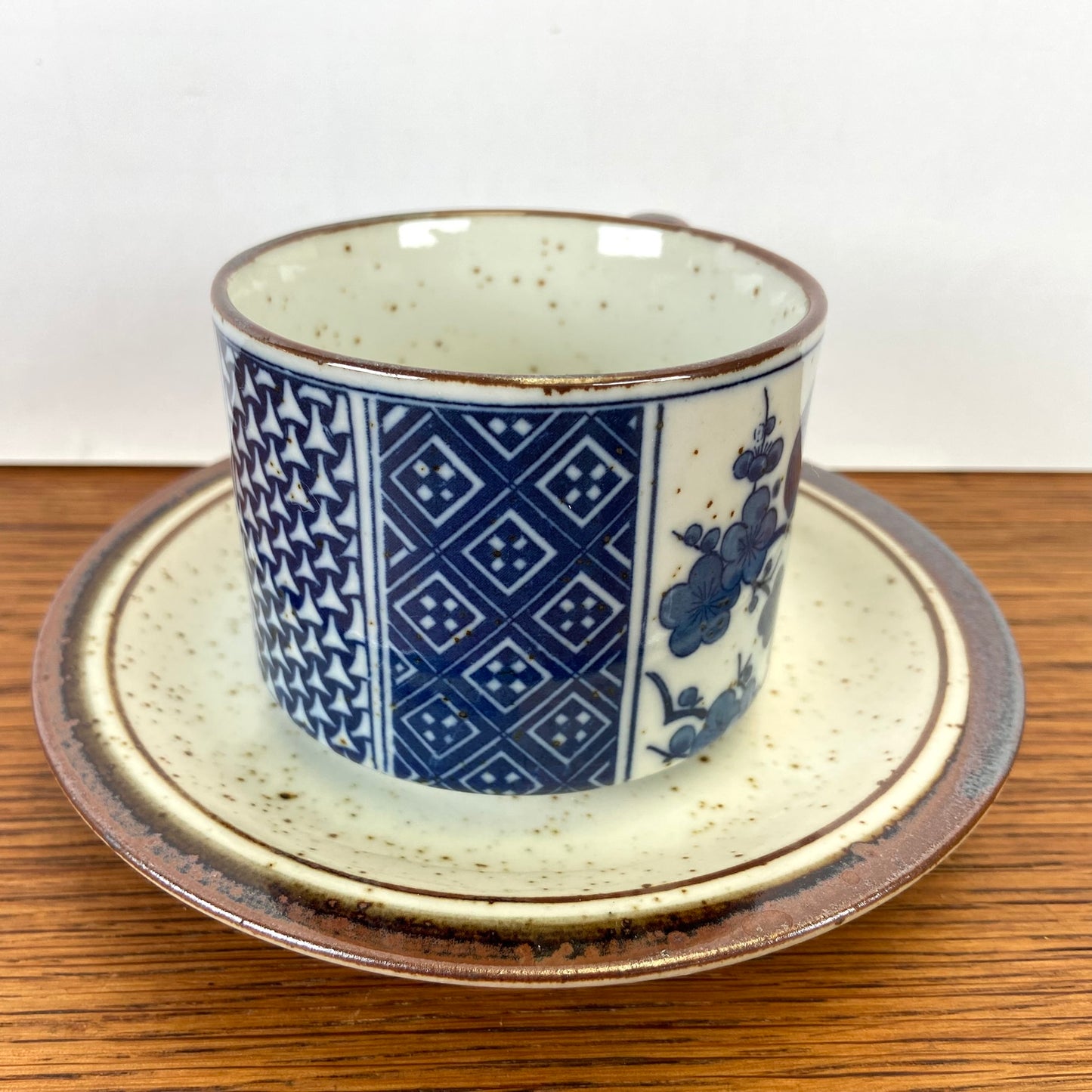 Vintage kop en schotel blauw