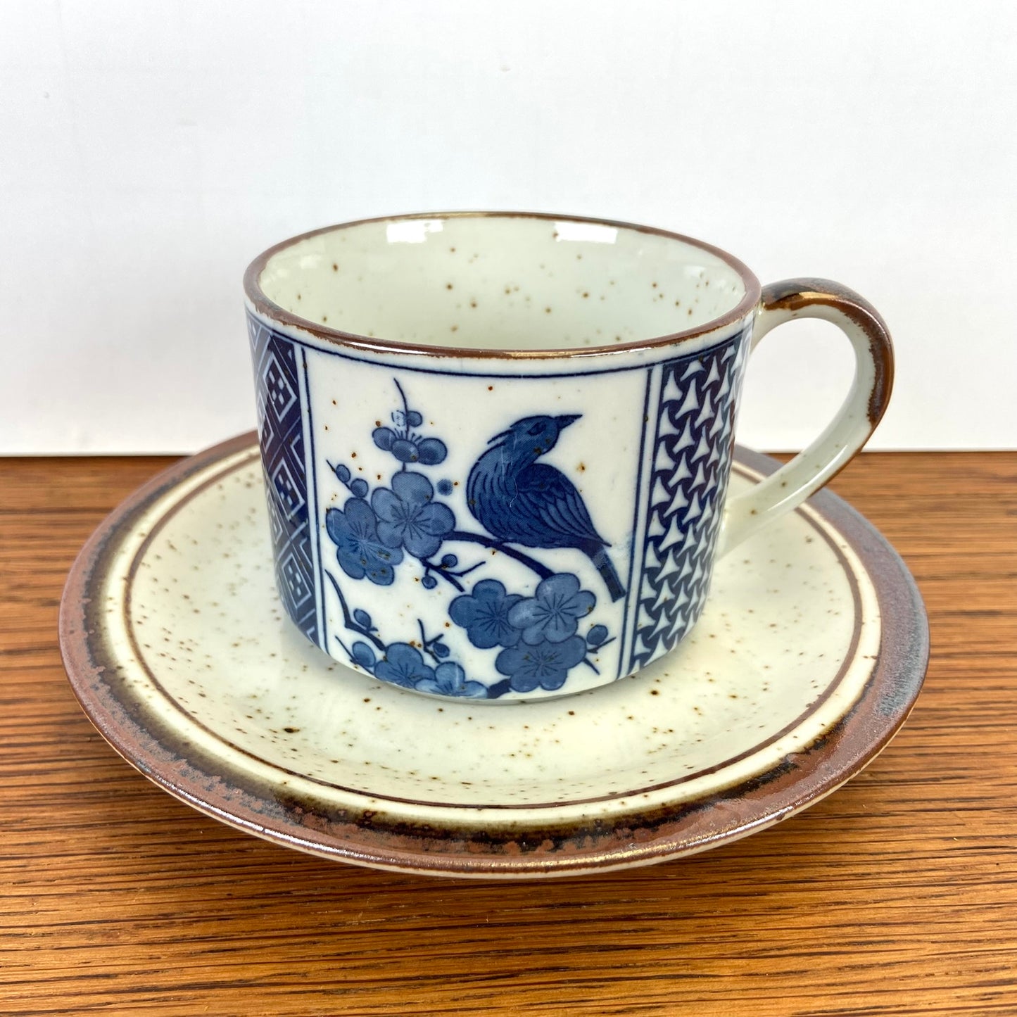 Vintage kop en schotel blauw