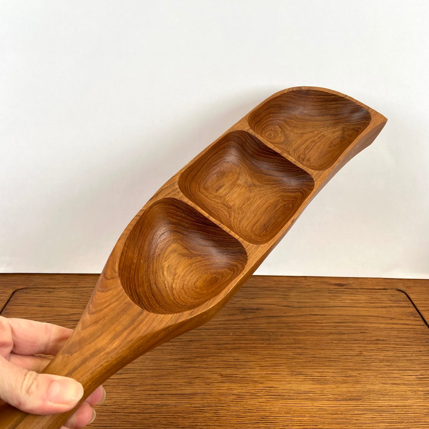 Vintage houten snackschaal