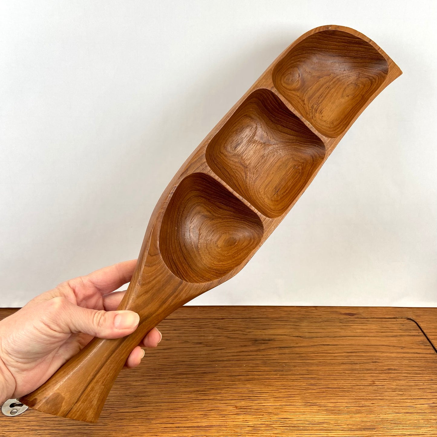 Vintage houten snackschaal