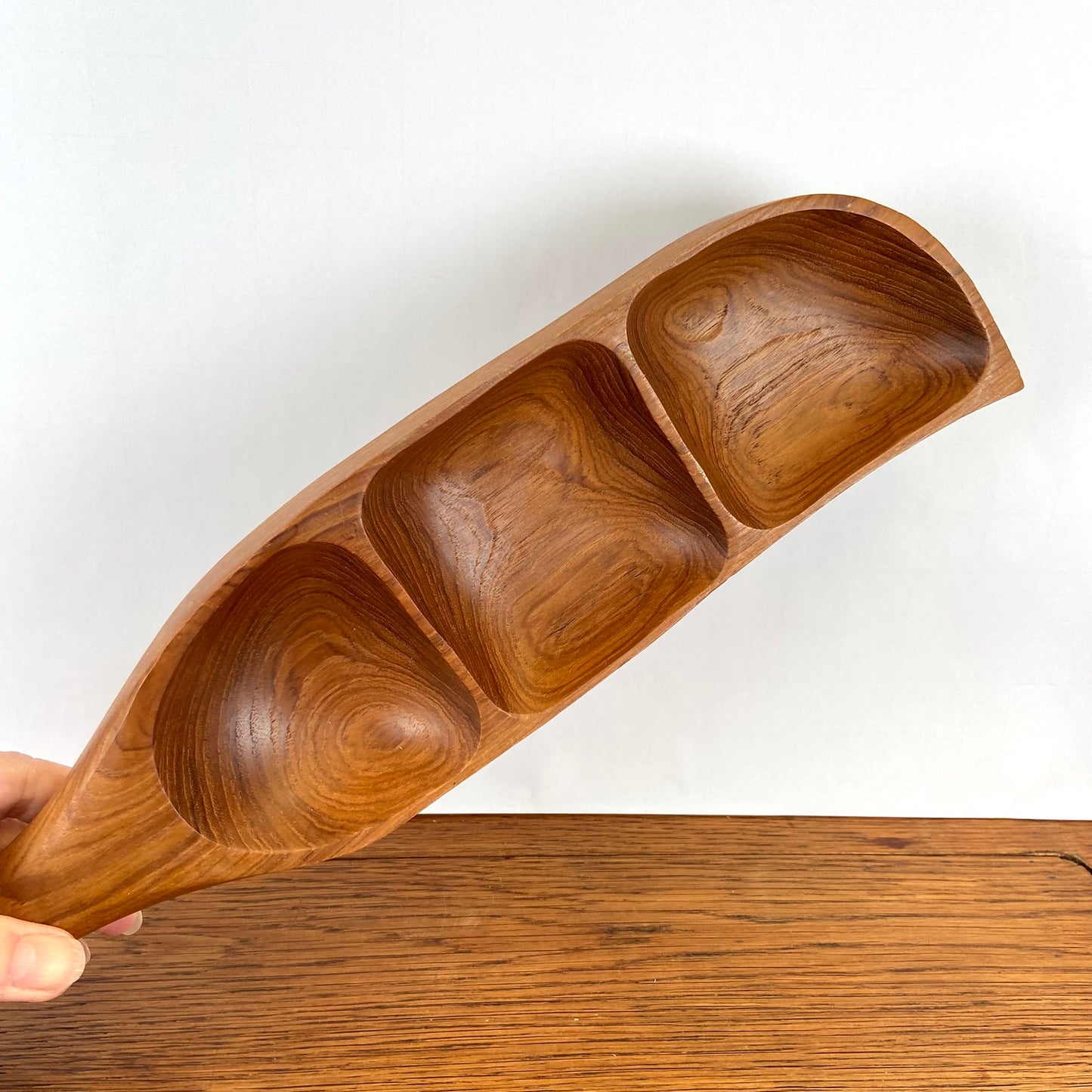 Vintage houten snackschaal