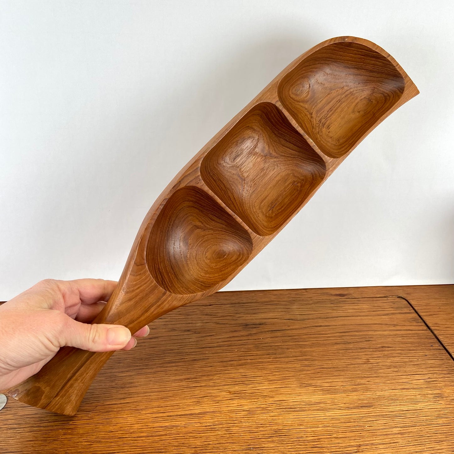 Vintage houten snackschaal