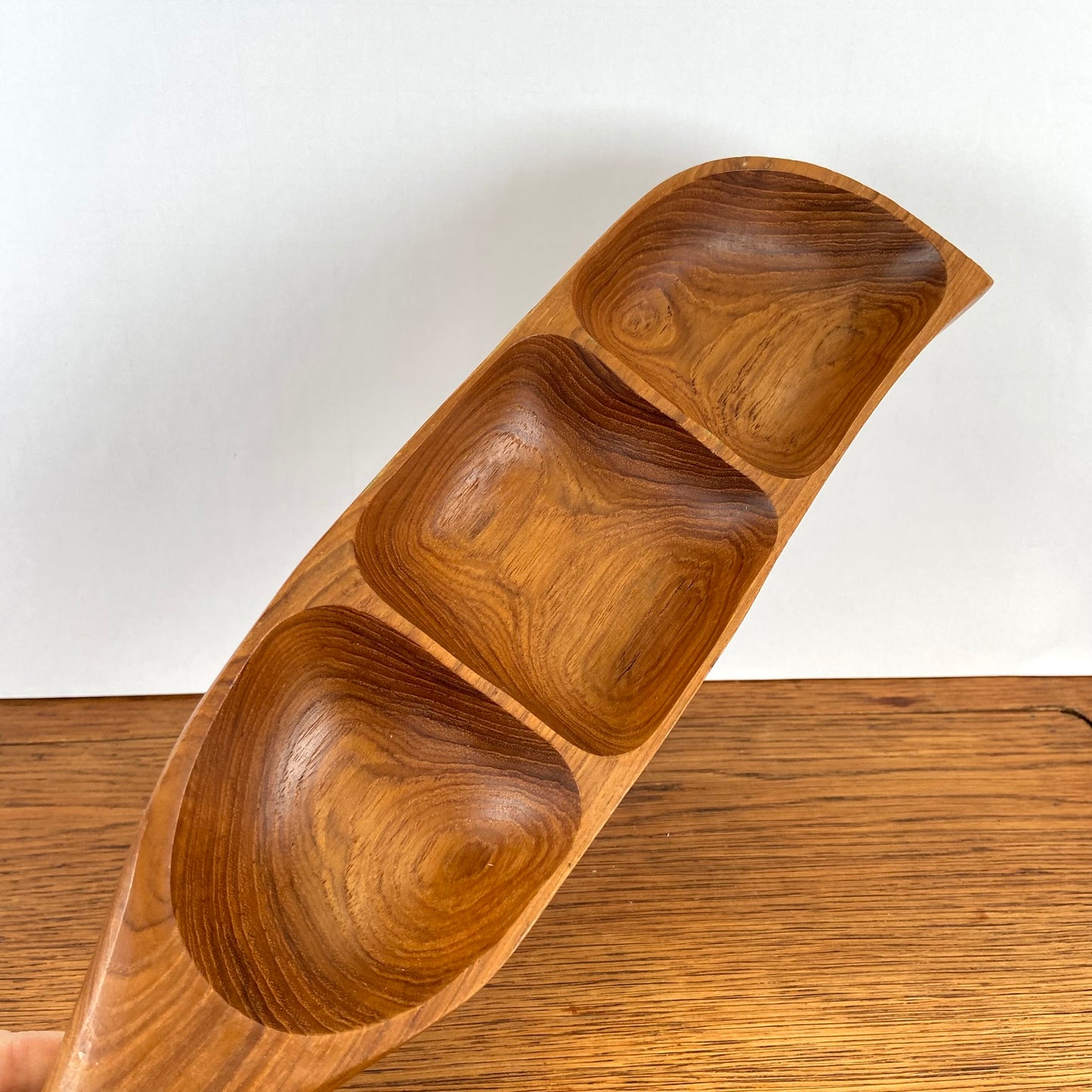 Vintage houten snackschaal