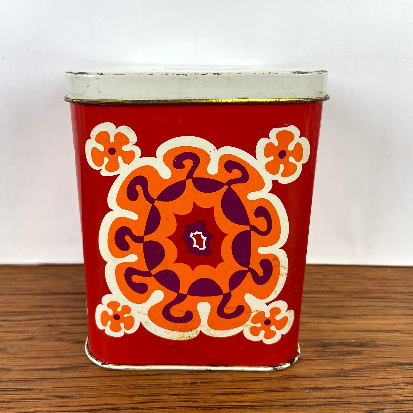 Vintage vierkant blikje