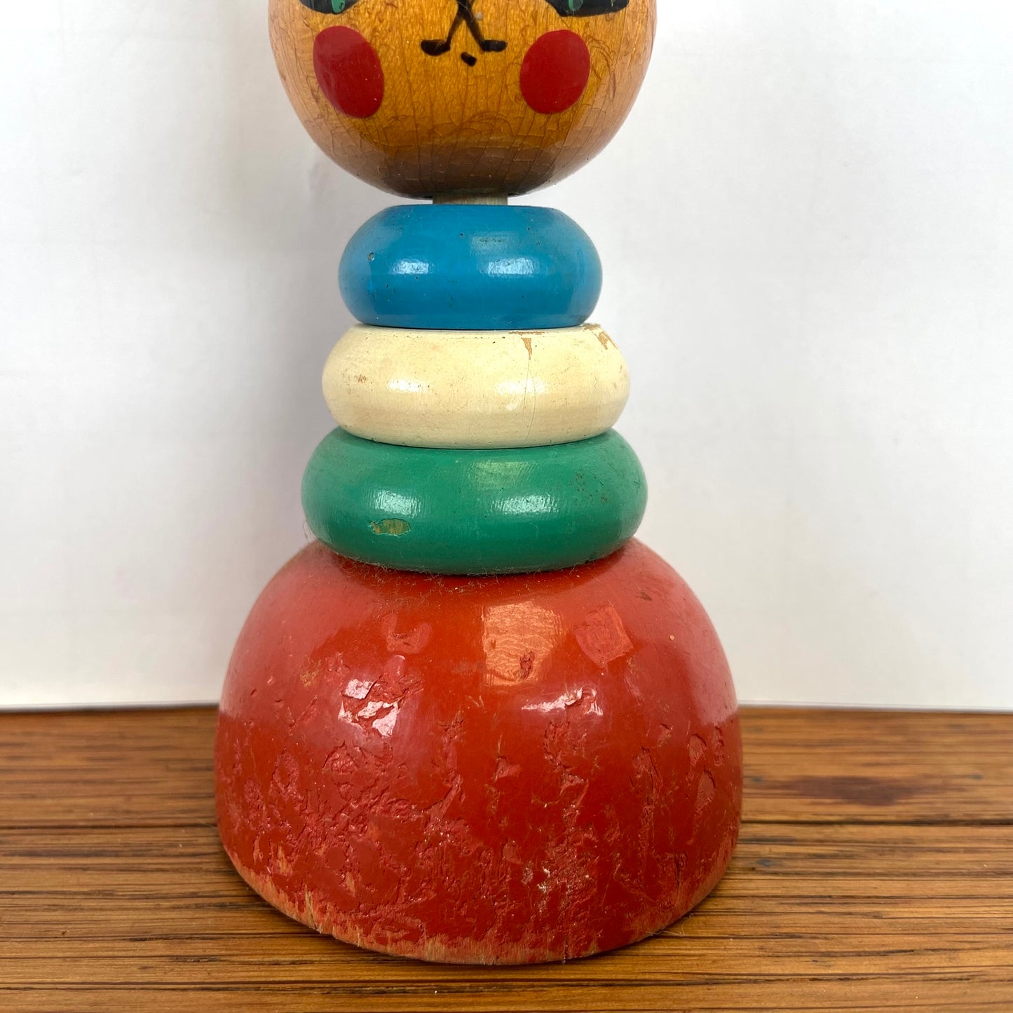 Vintage Stapelfiguur houten kat