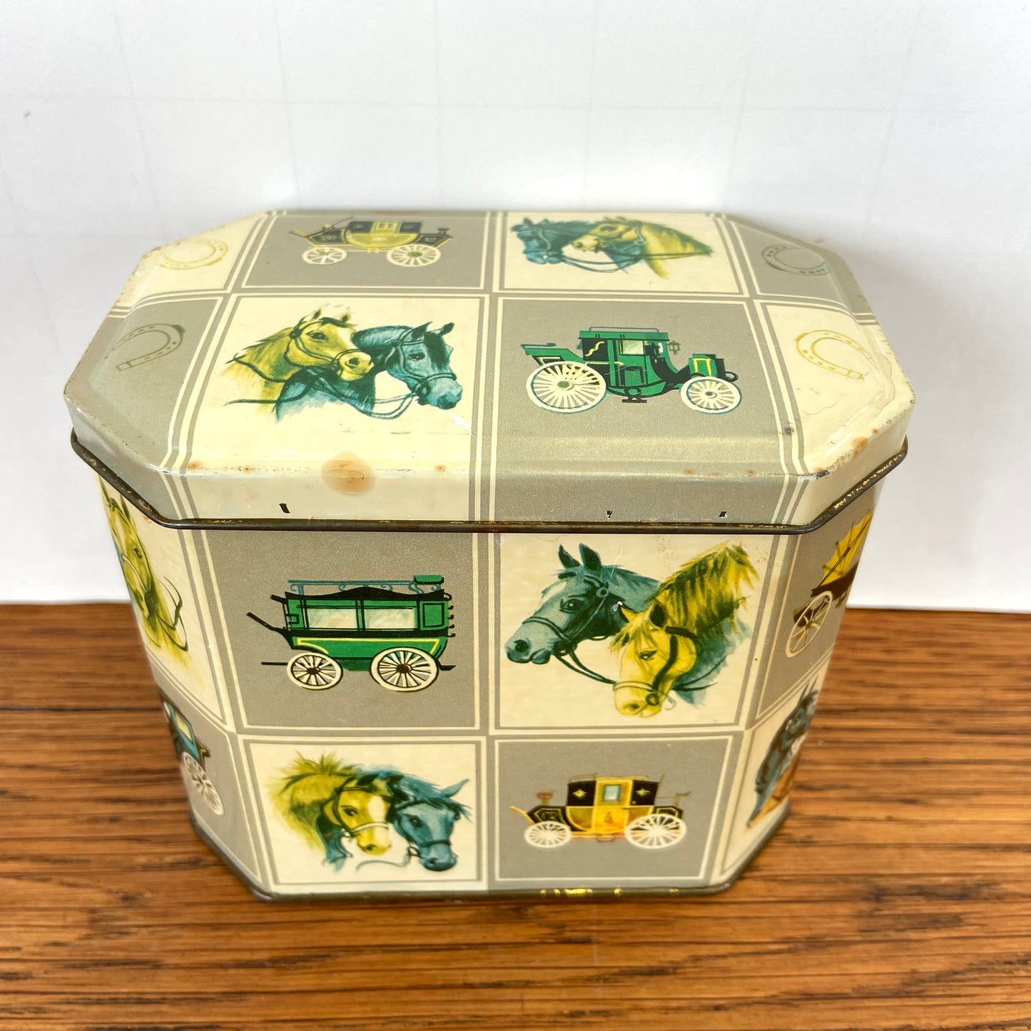 Vintage blikje paarden