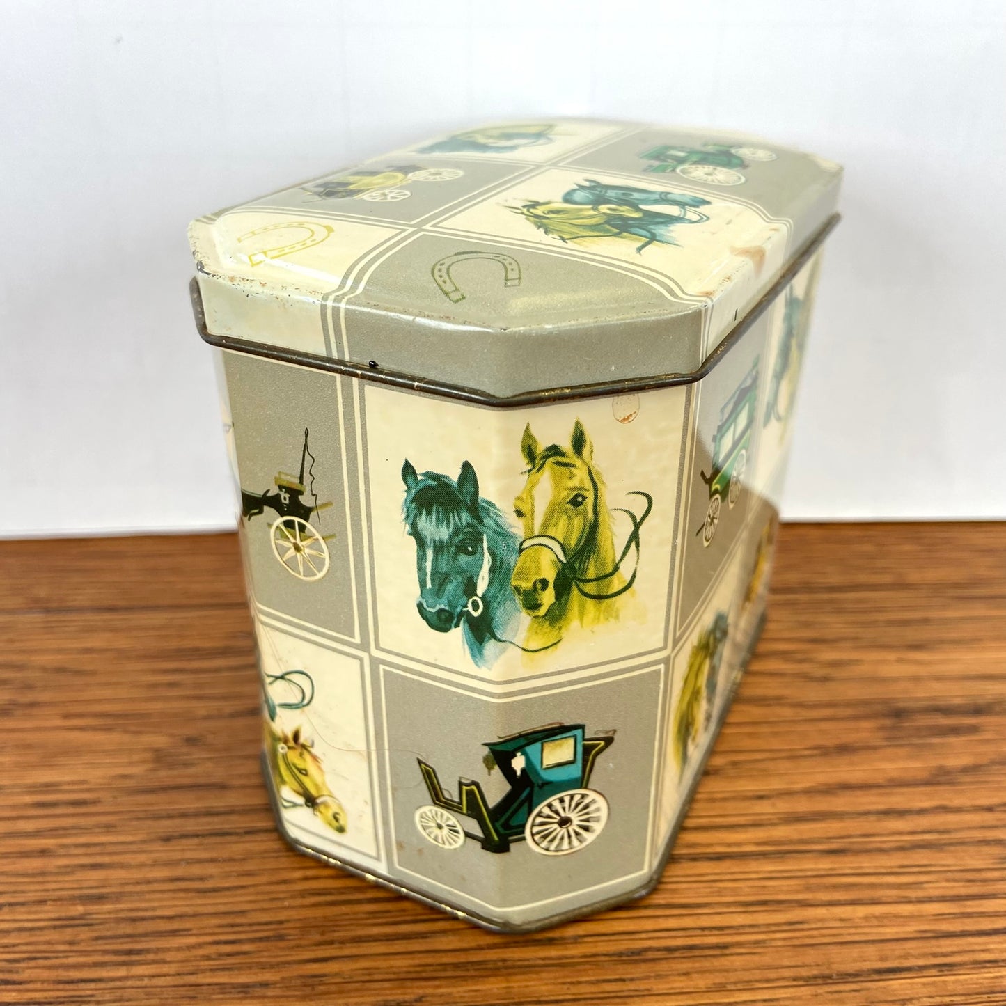 Vintage blikje paarden