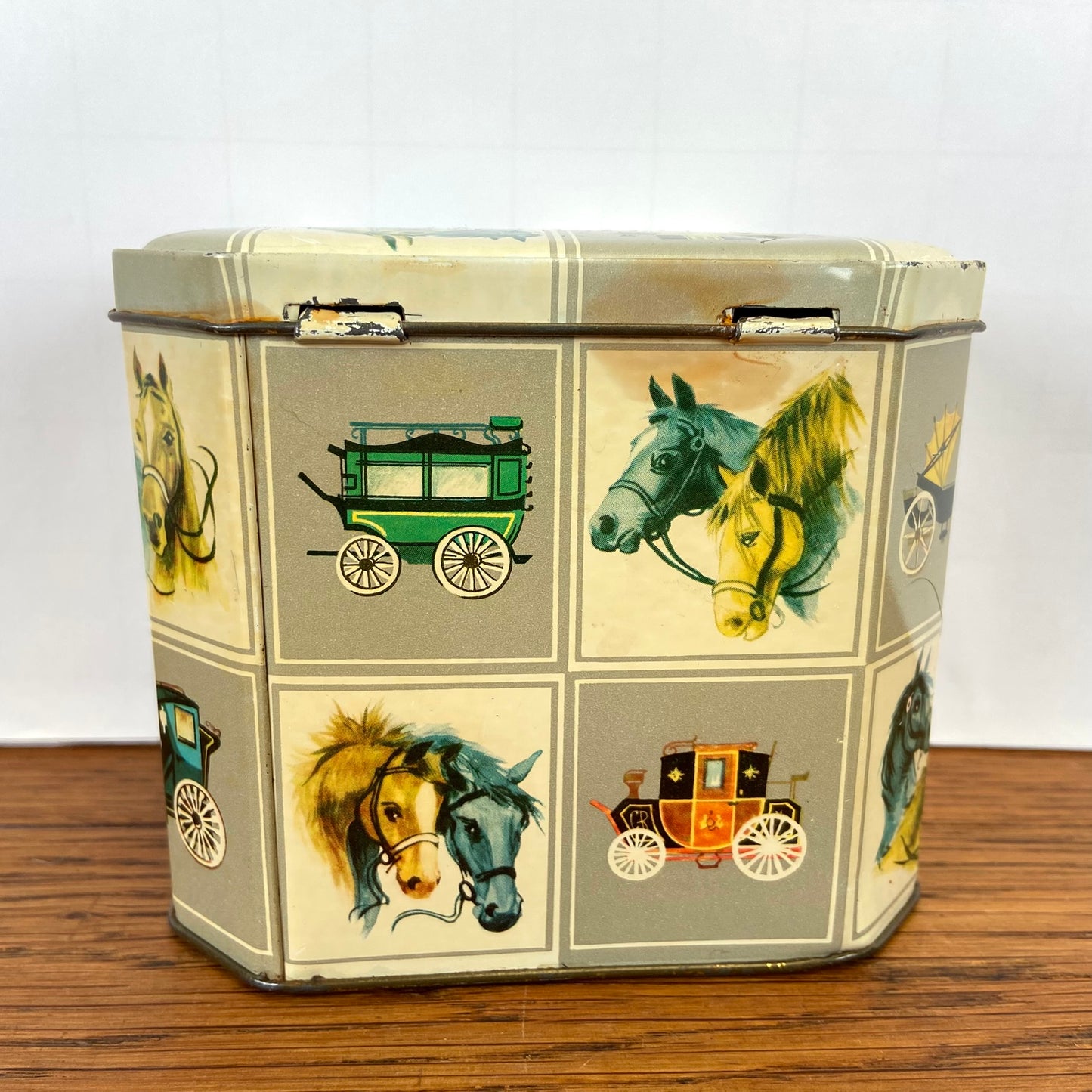 Vintage blikje paarden