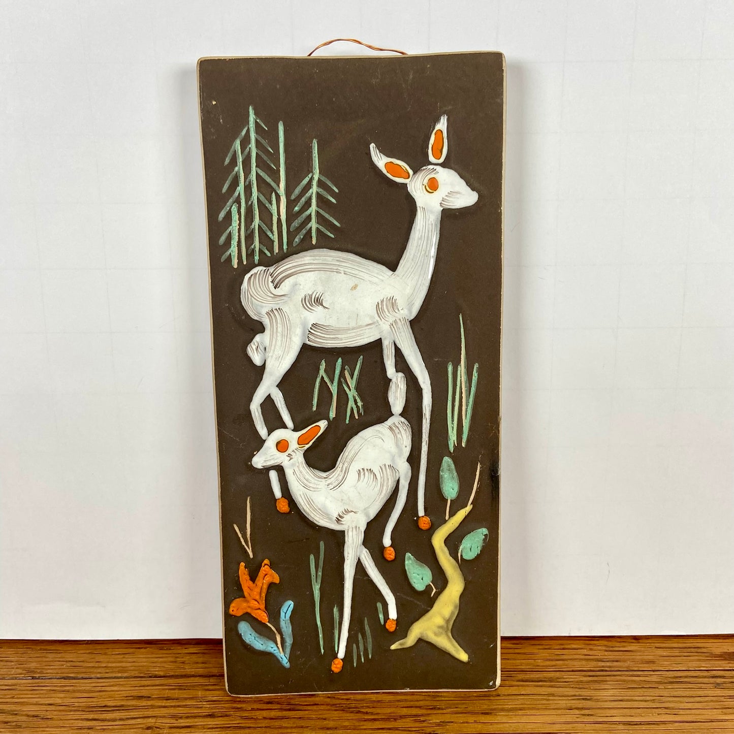 Vintage keramieken wandhanger hertjes