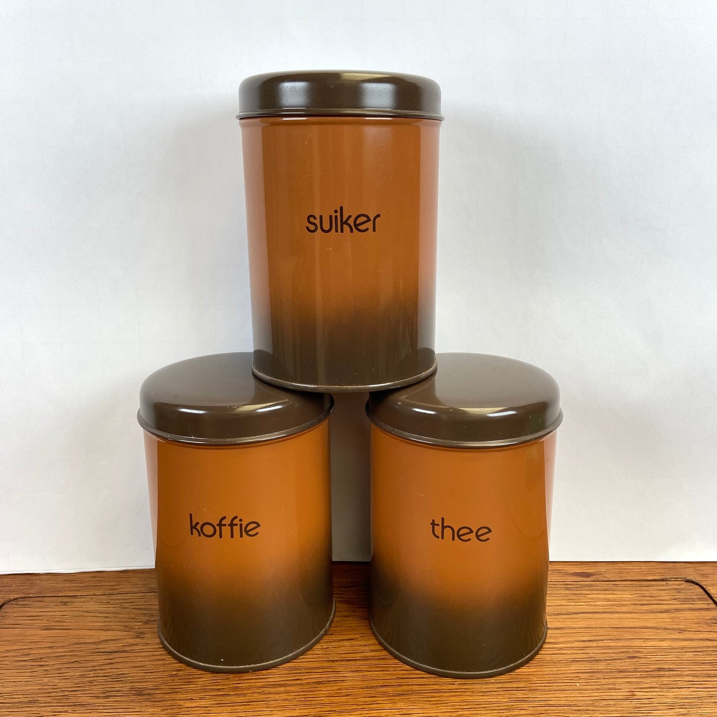 Set van 3 Vintage Brabantia bussen bruin