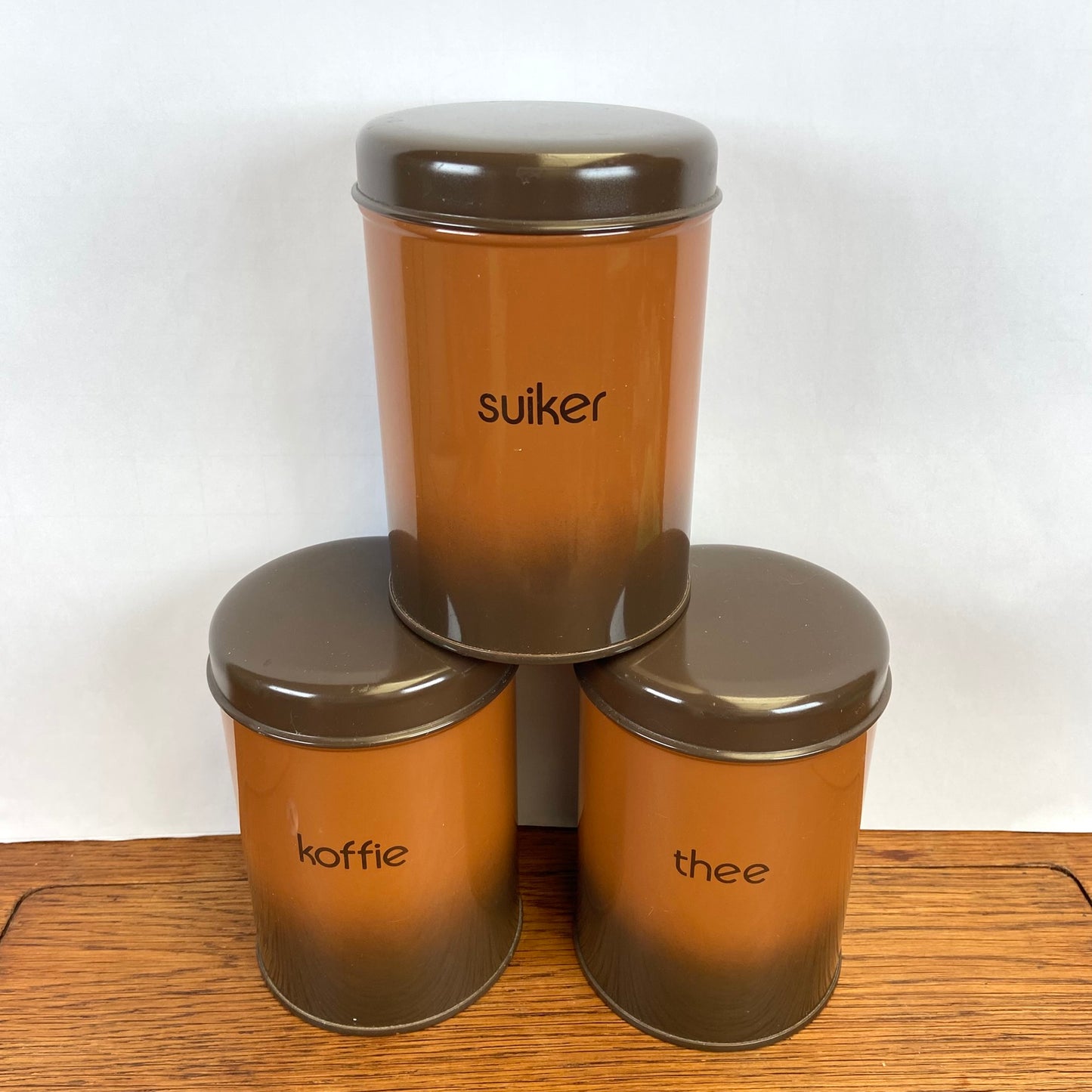 Set van 3 Vintage Brabantia bussen bruin