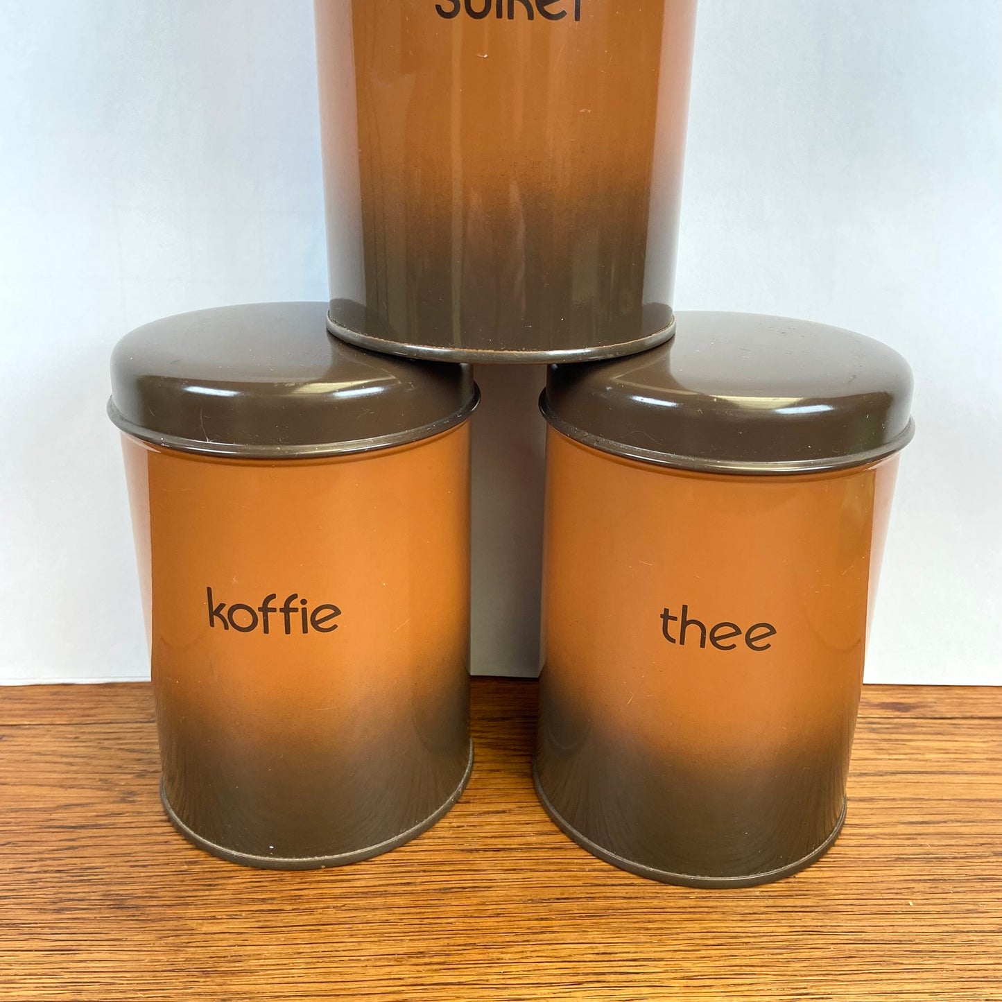 Set van 3 Vintage Brabantia bussen bruin