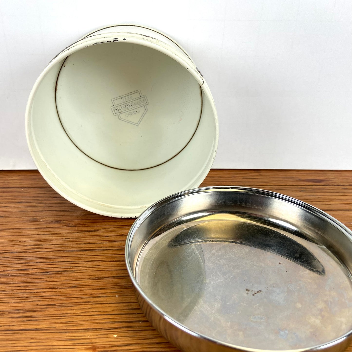 Vintage Brabantia blikje roos