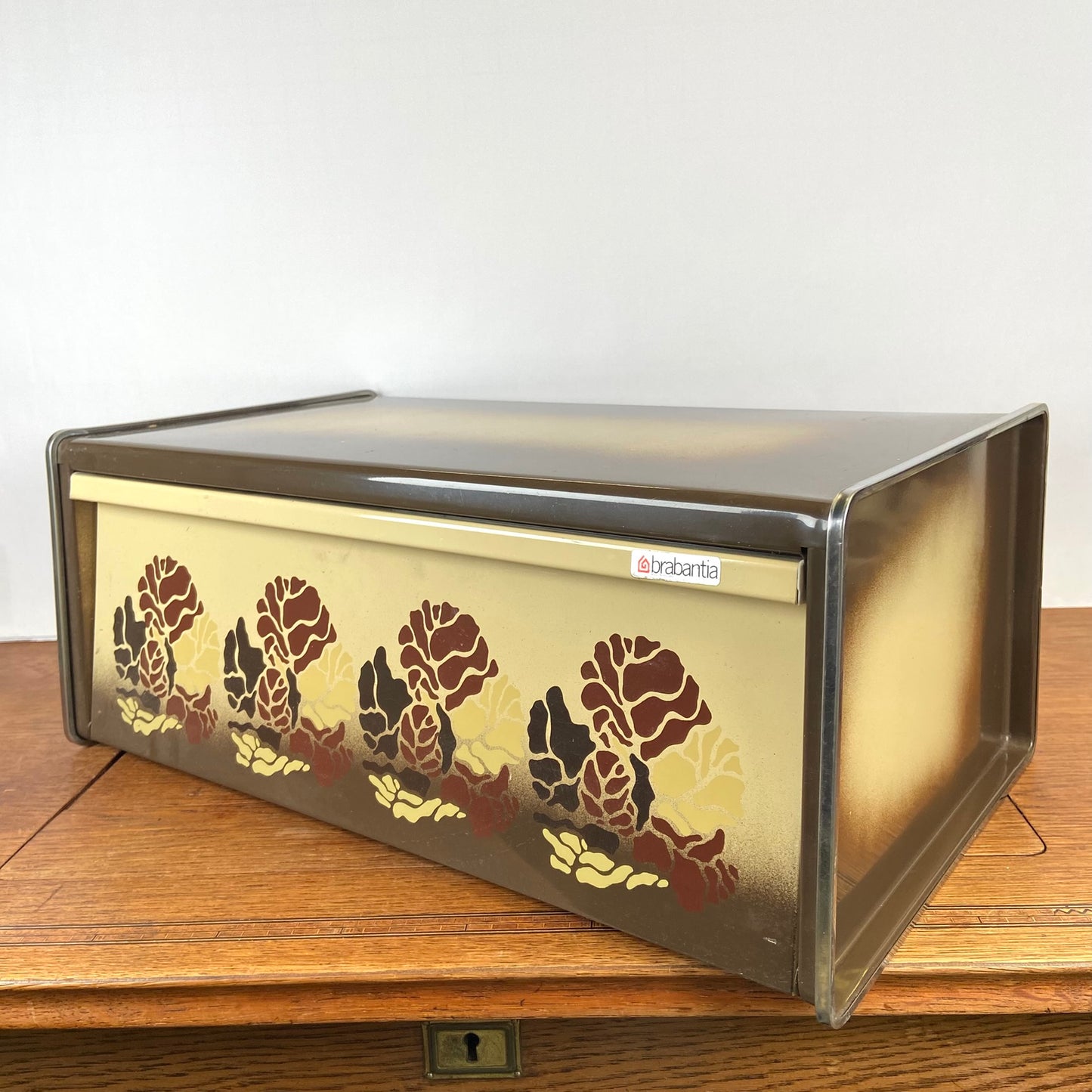 Vintage brabantia broodtrommel bruin