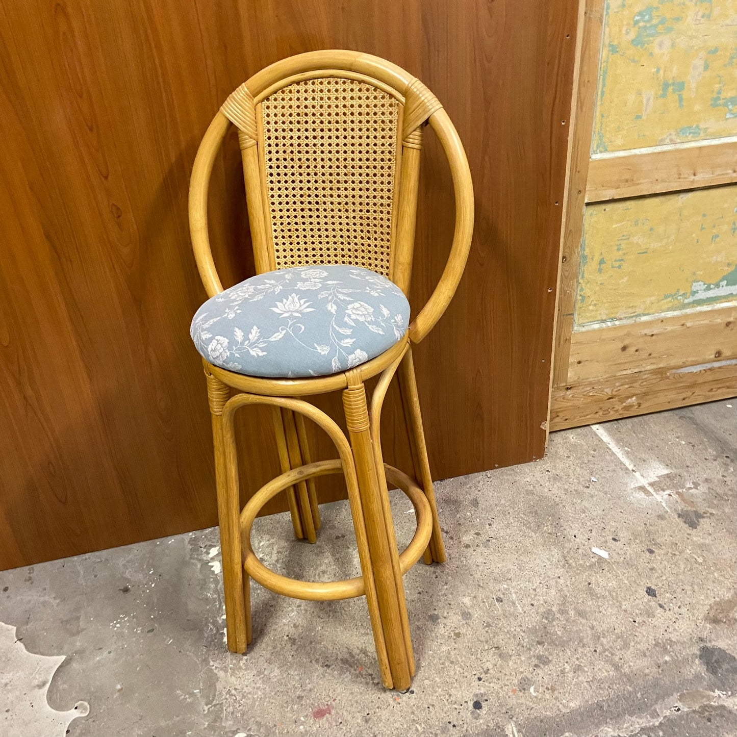 Vintage rotan barkruk