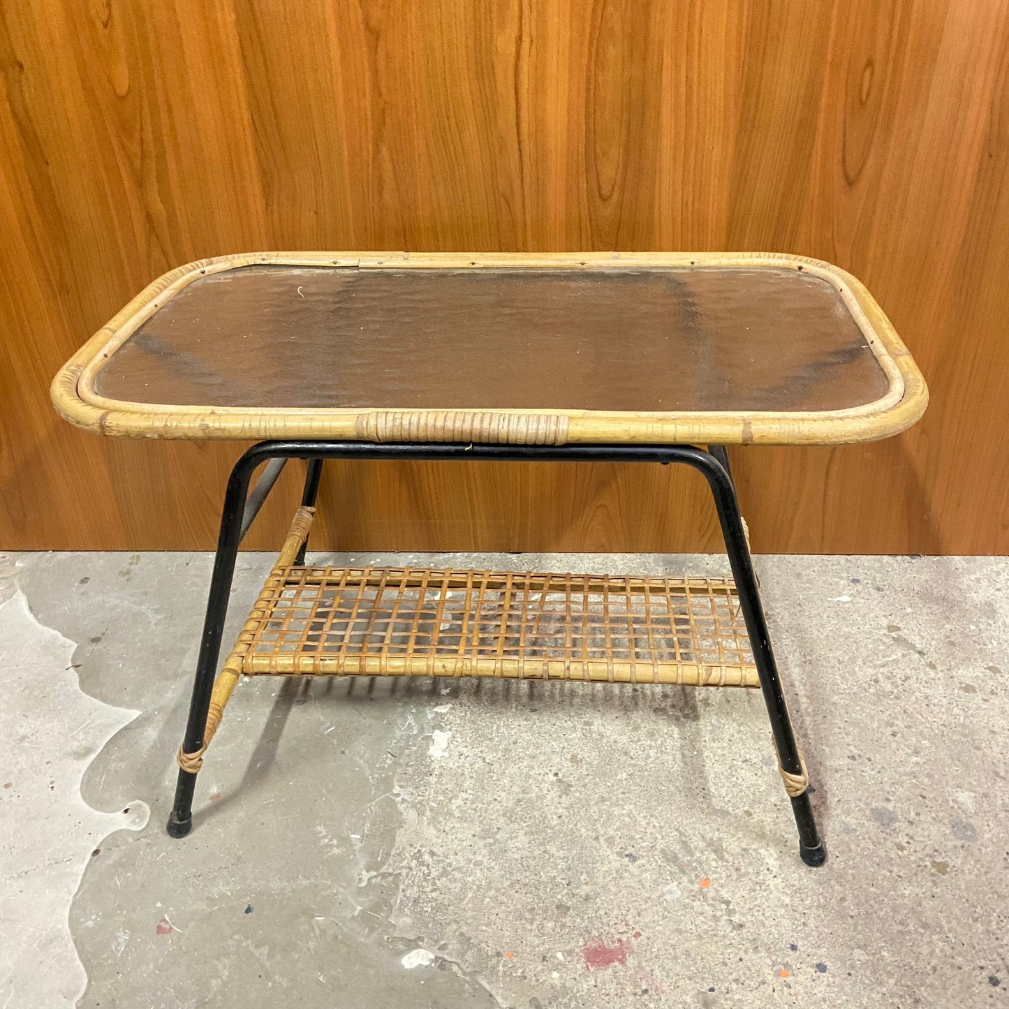 Vintage rotan salontafel