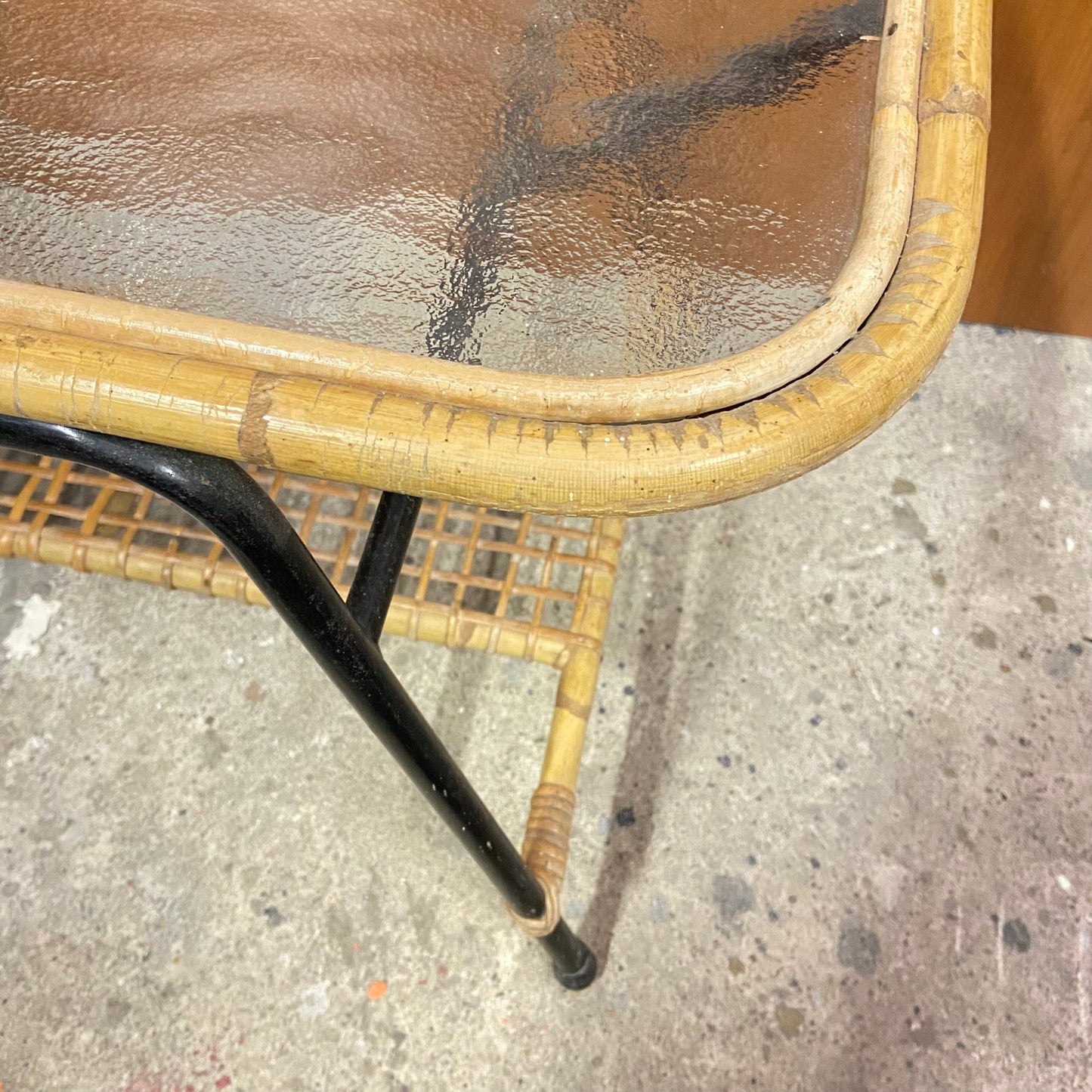 Vintage rotan salontafel