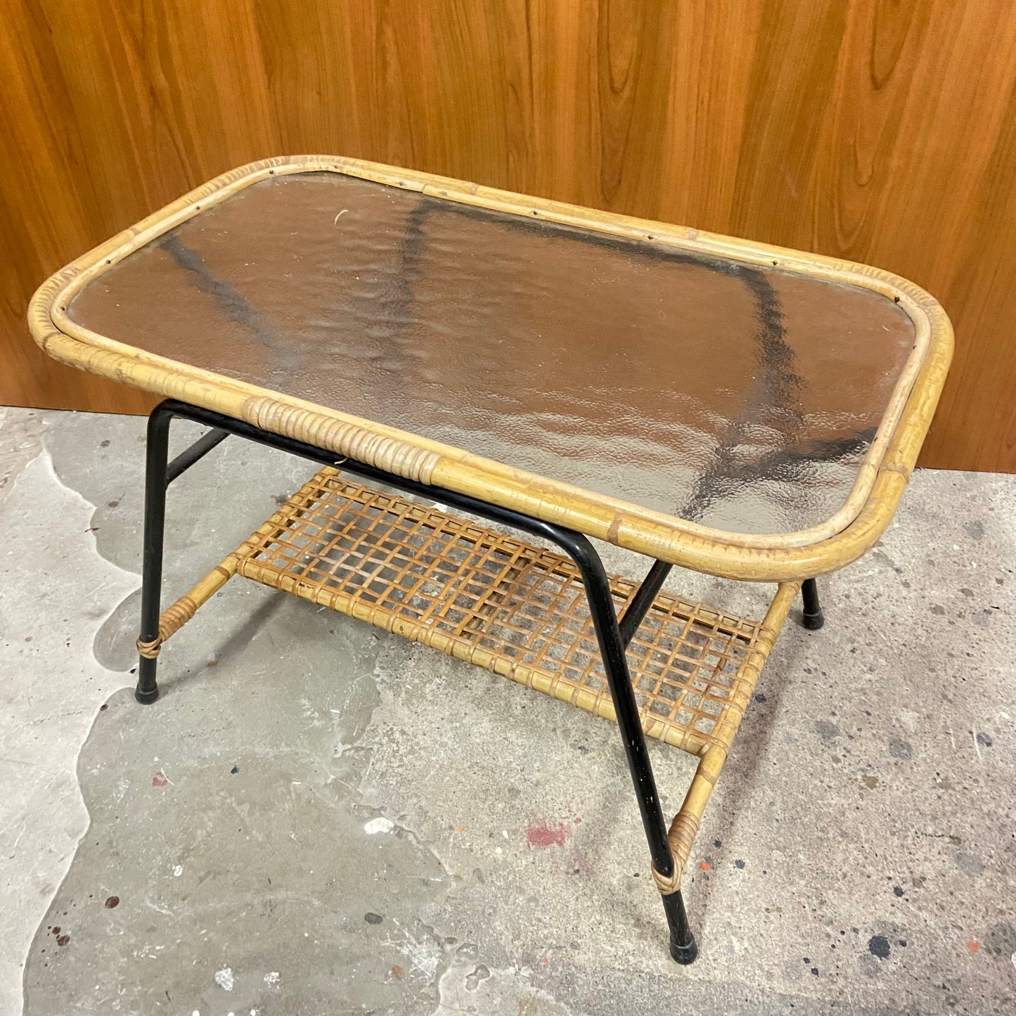 Vintage rotan salontafel