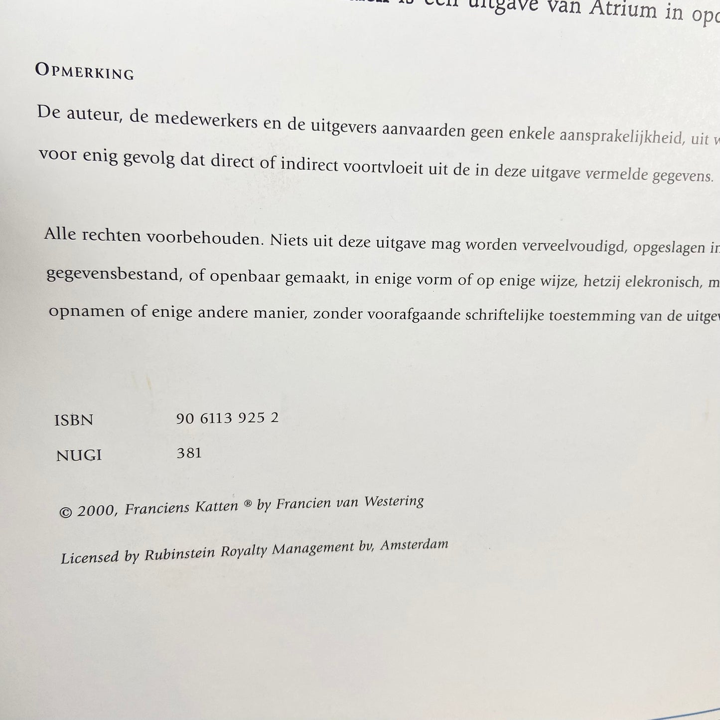 Boek Franciens mooiste kattenverhalen.