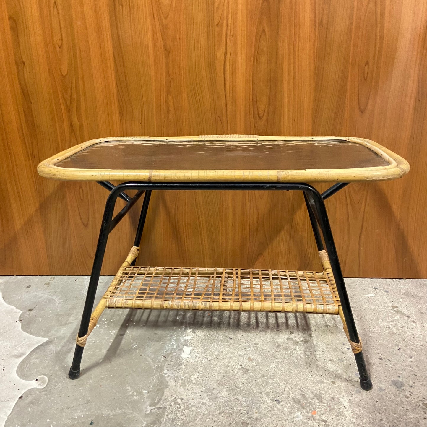 Vintage rotan salontafel