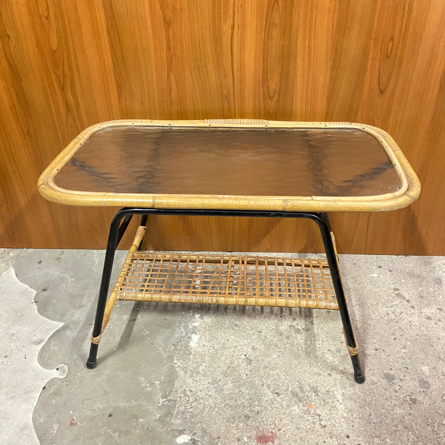 Vintage rotan salontafel