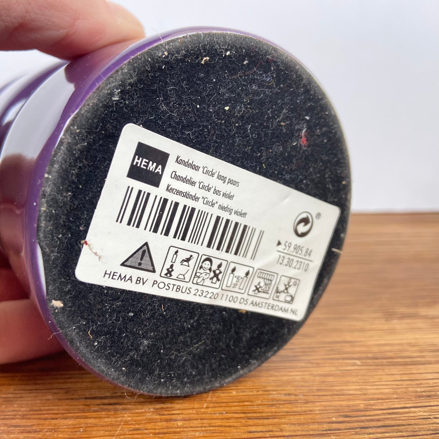 Hema Paarse kaarsenstandaard
