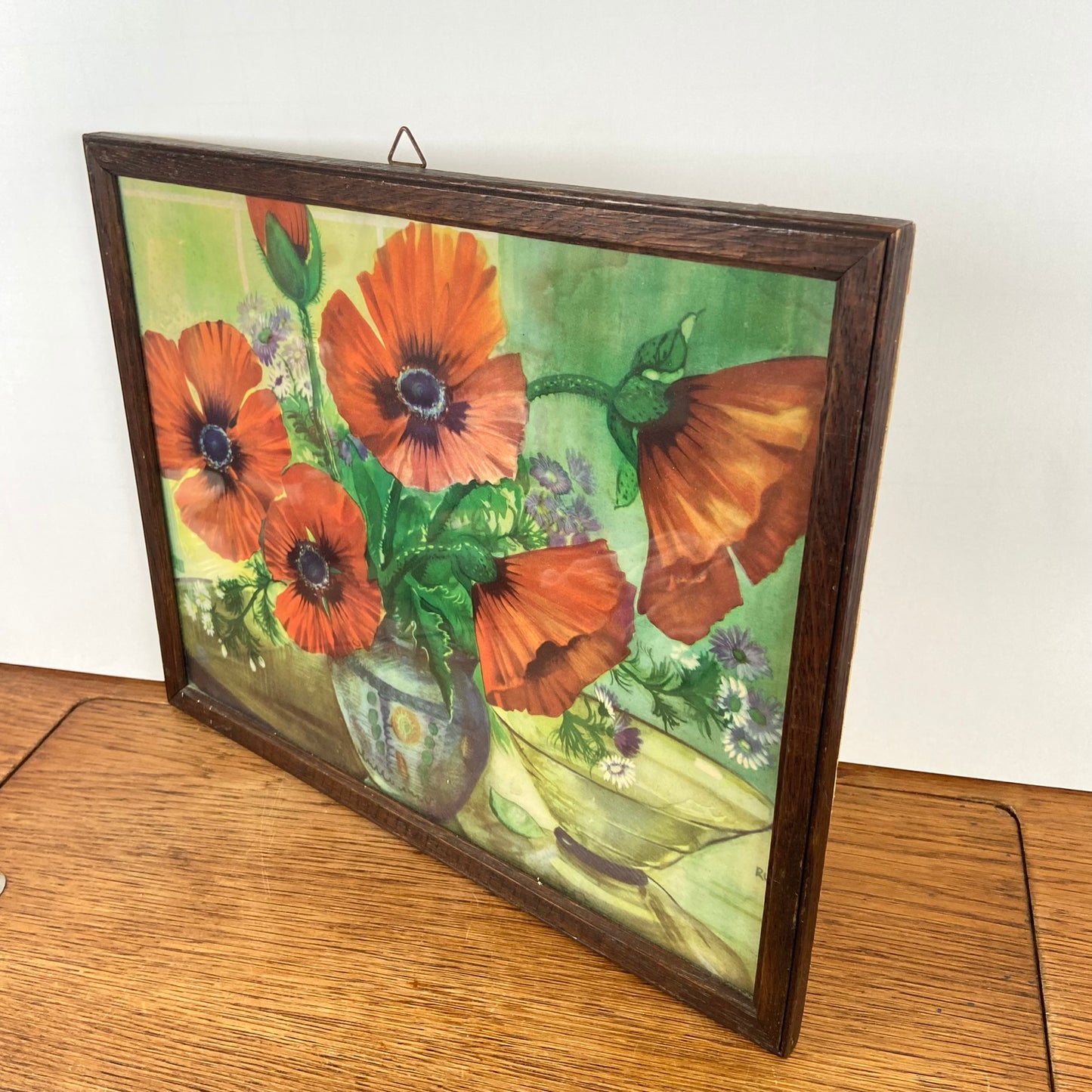 Vintage schilderij klaprozen