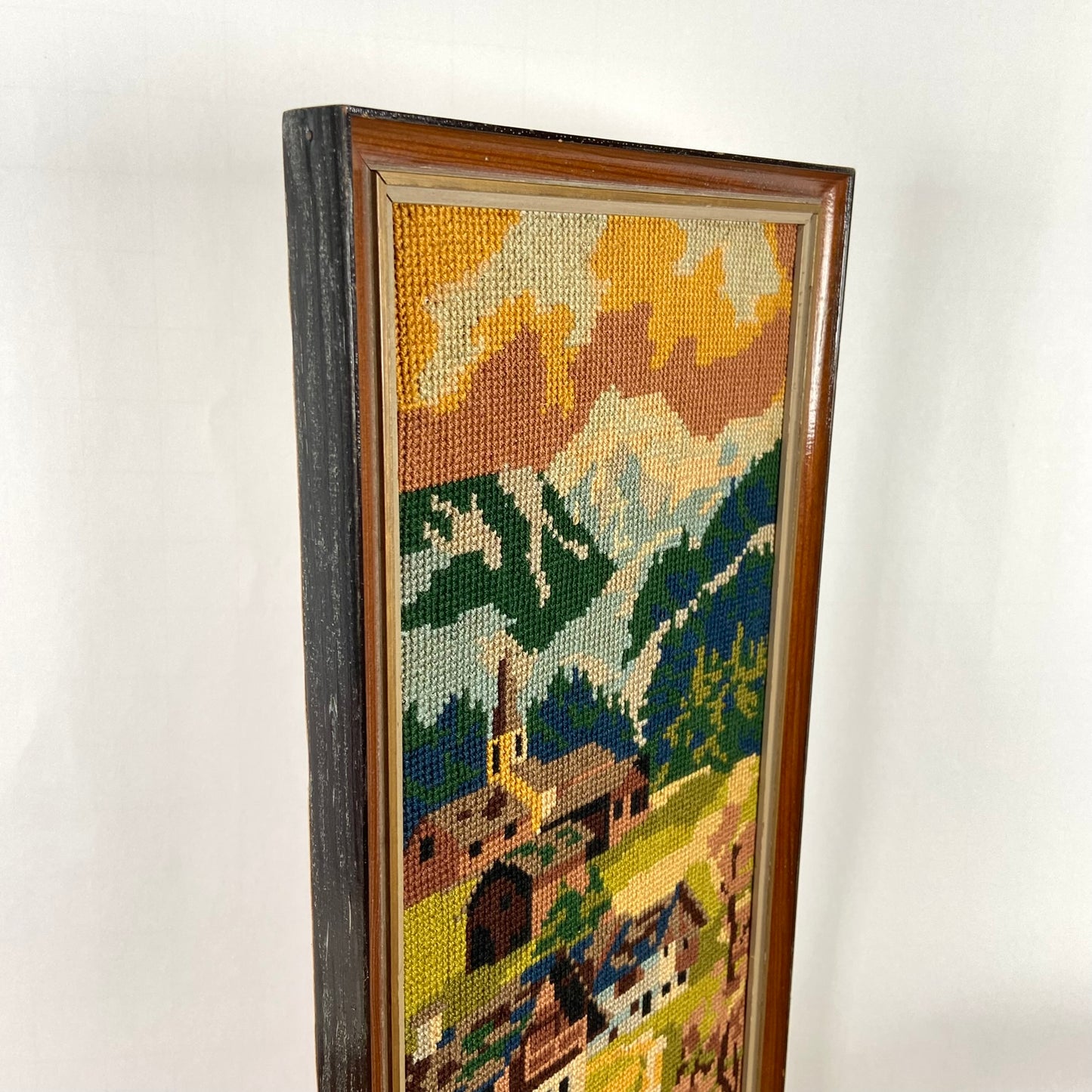 Vintage geborduurd schilderij