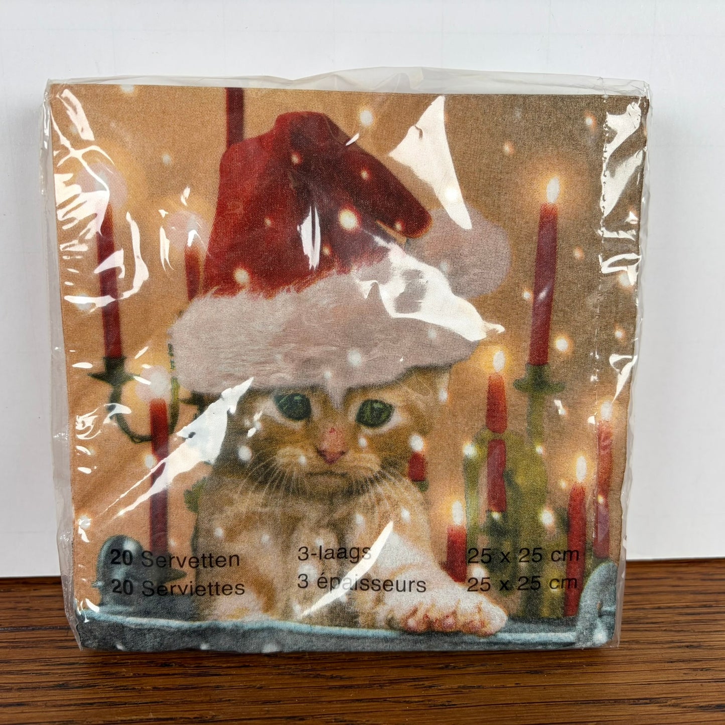 Kerst servetten kat