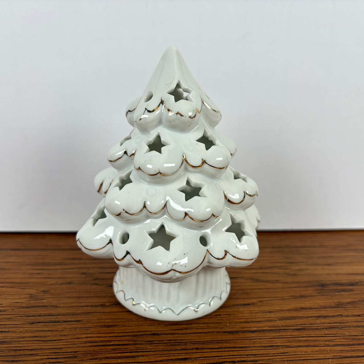 Vintage kerstboom waxinelichtje