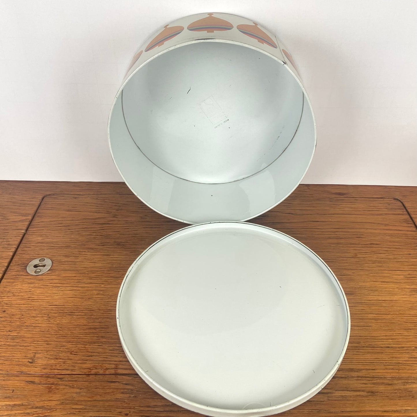 Vintage rond Simel blik