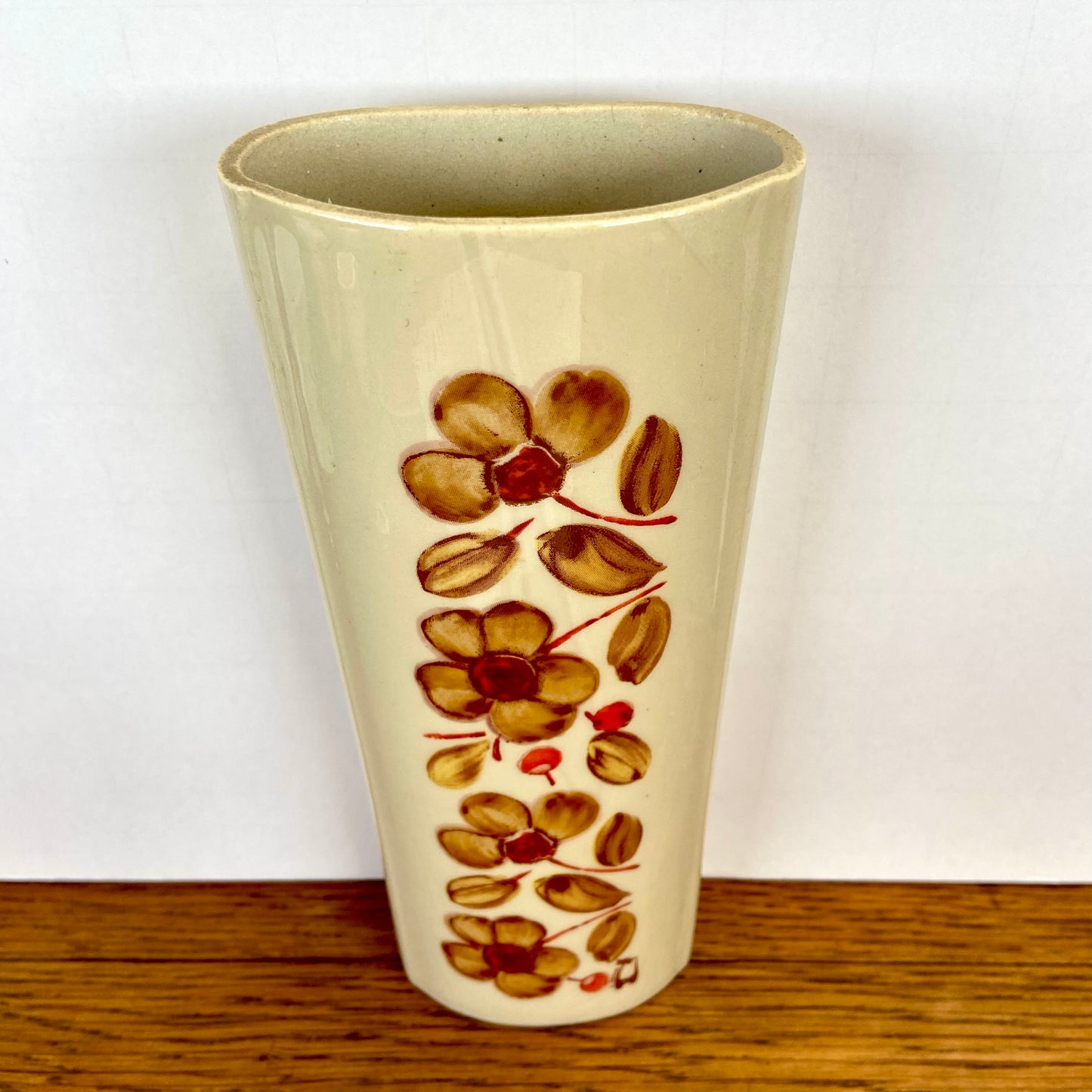 Vintage radiatorbakje bloemen bruin