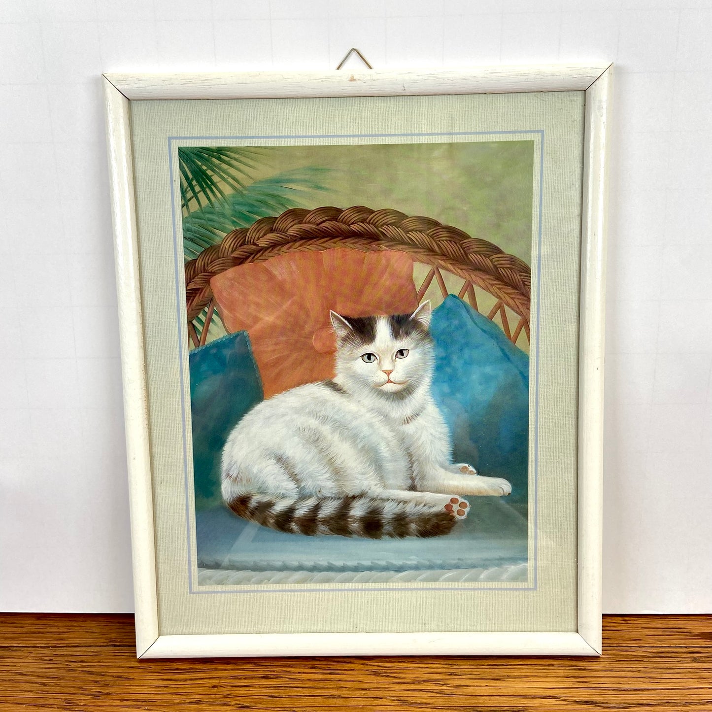 Vintage schilderij kat liggend