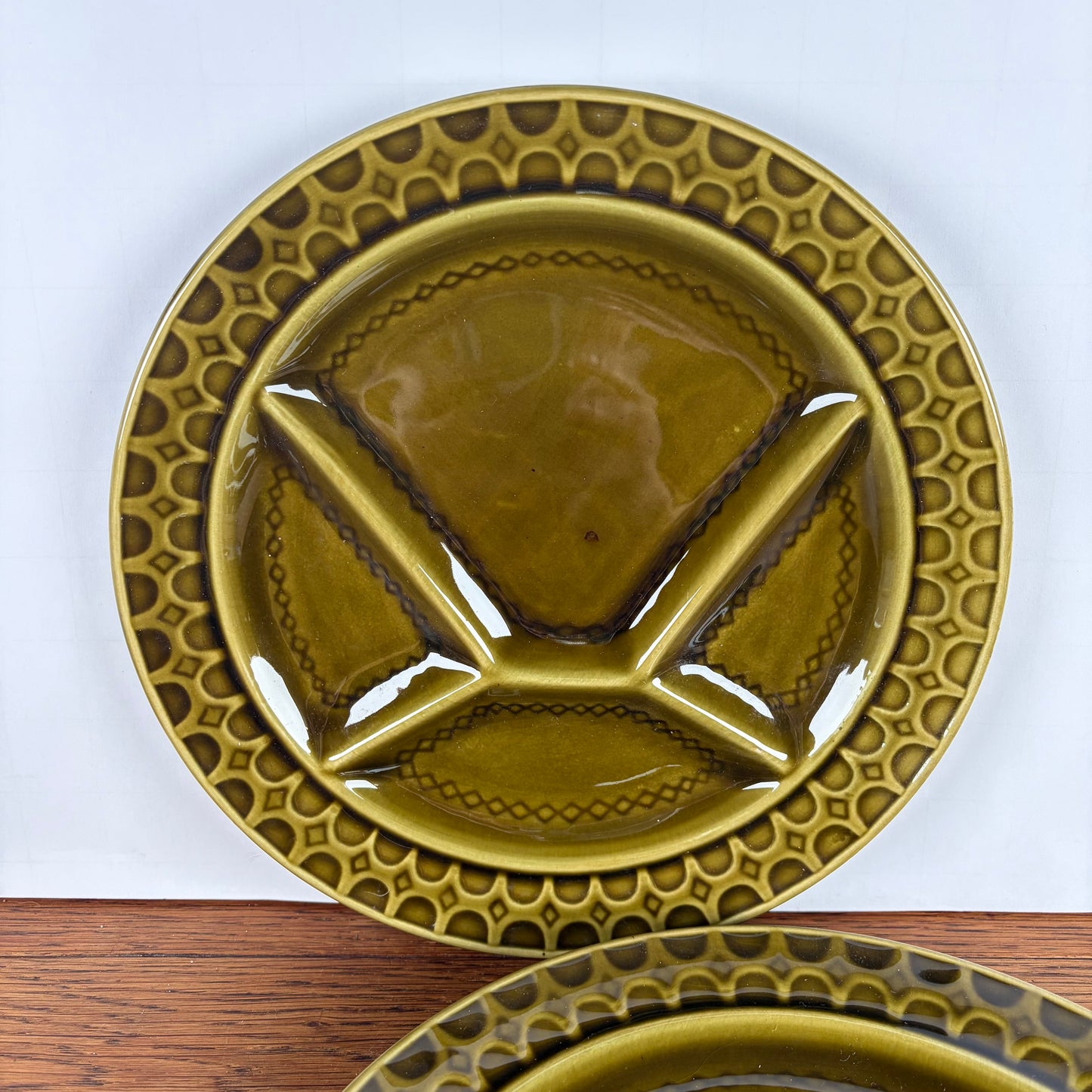 Vintage gourmet borden groen relief