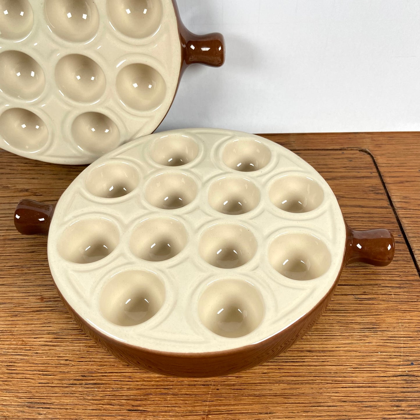 vintage bruine escargot schaaltjes