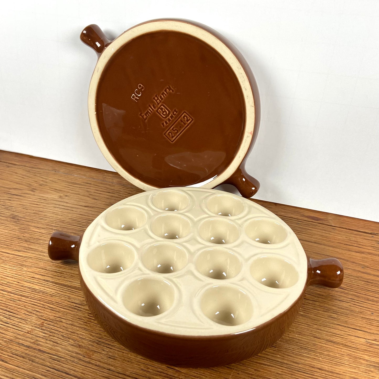 vintage bruine escargot schaaltjes