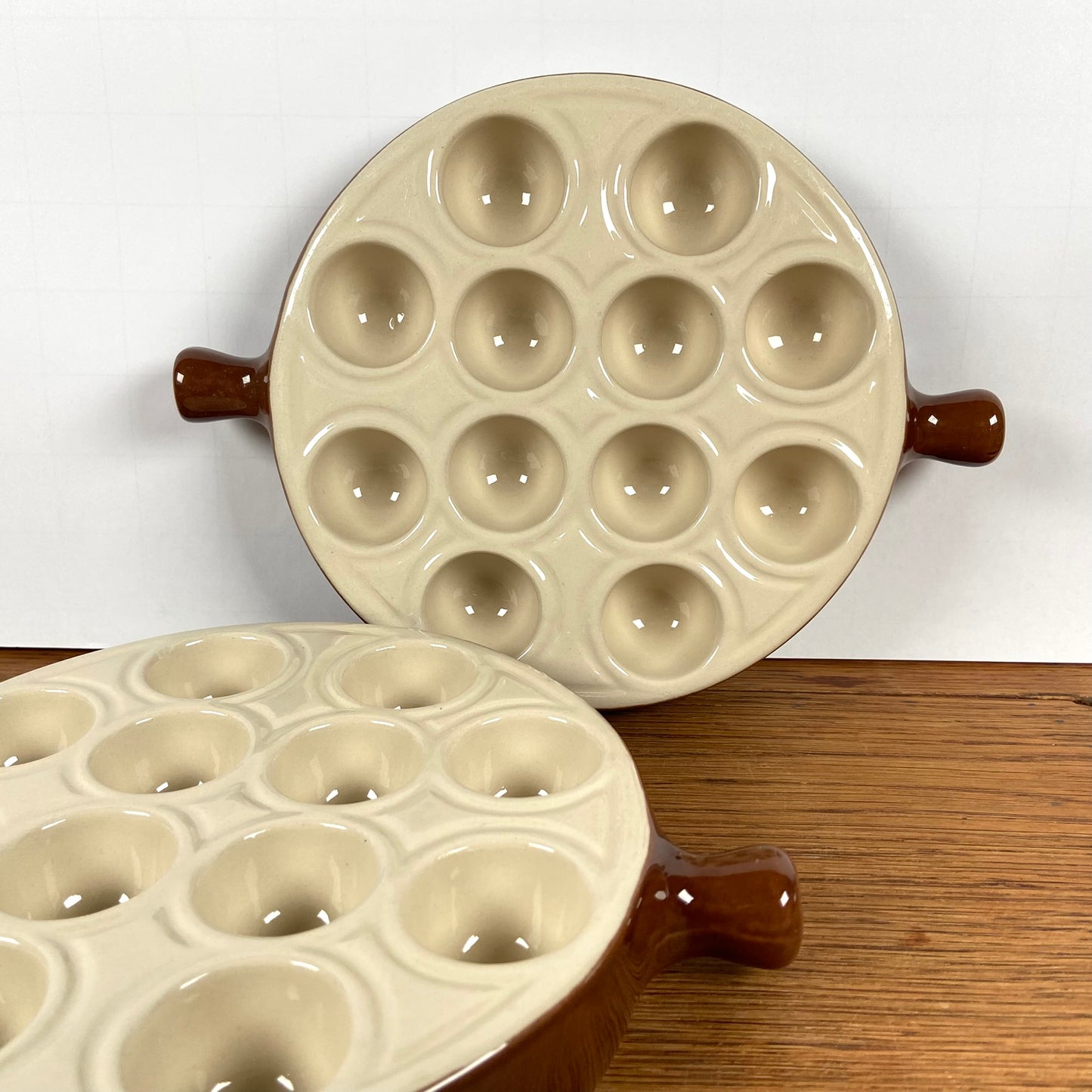 vintage bruine escargot schaaltjes