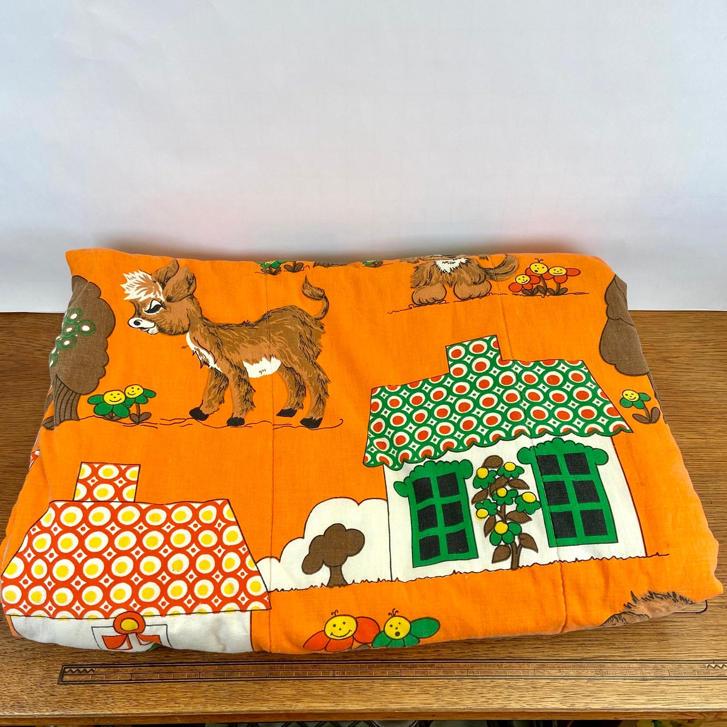 Vintage kinderslaapzak oranje