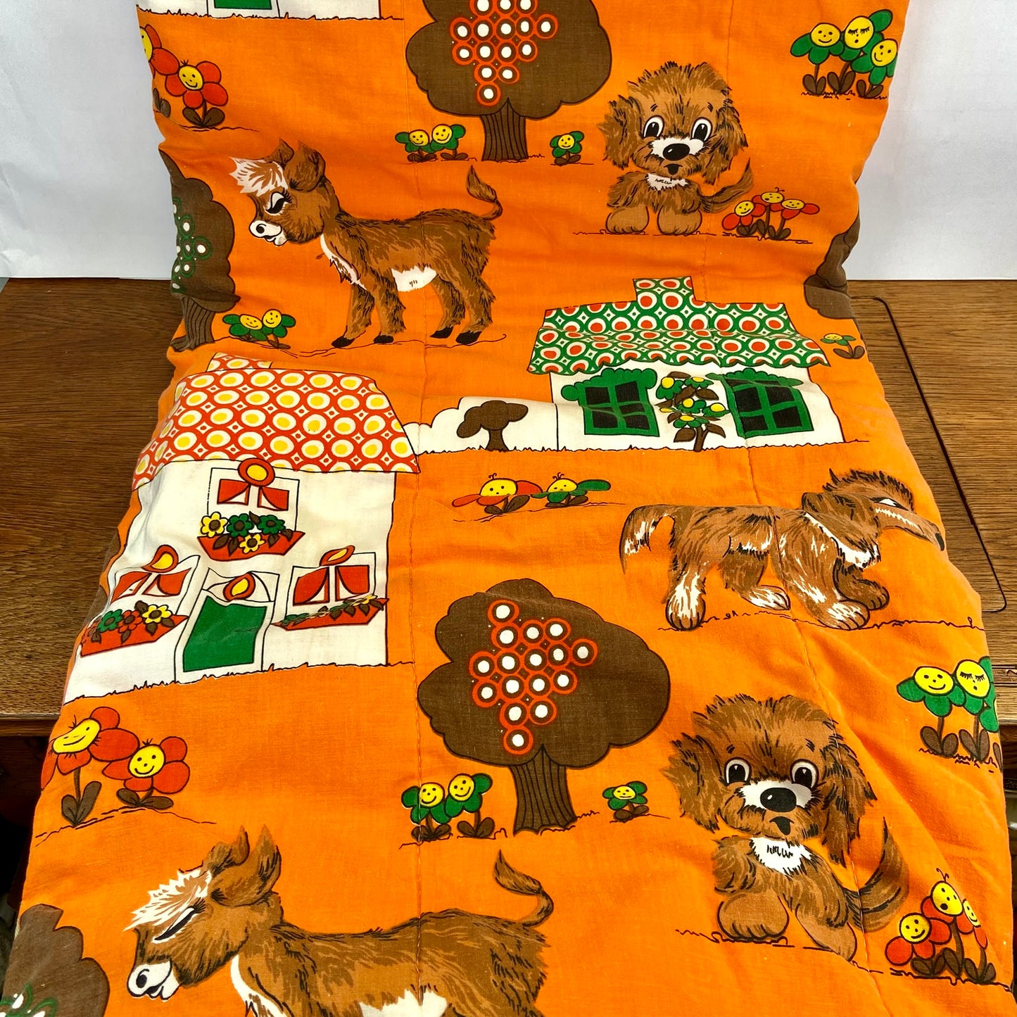 Vintage kinderslaapzak oranje