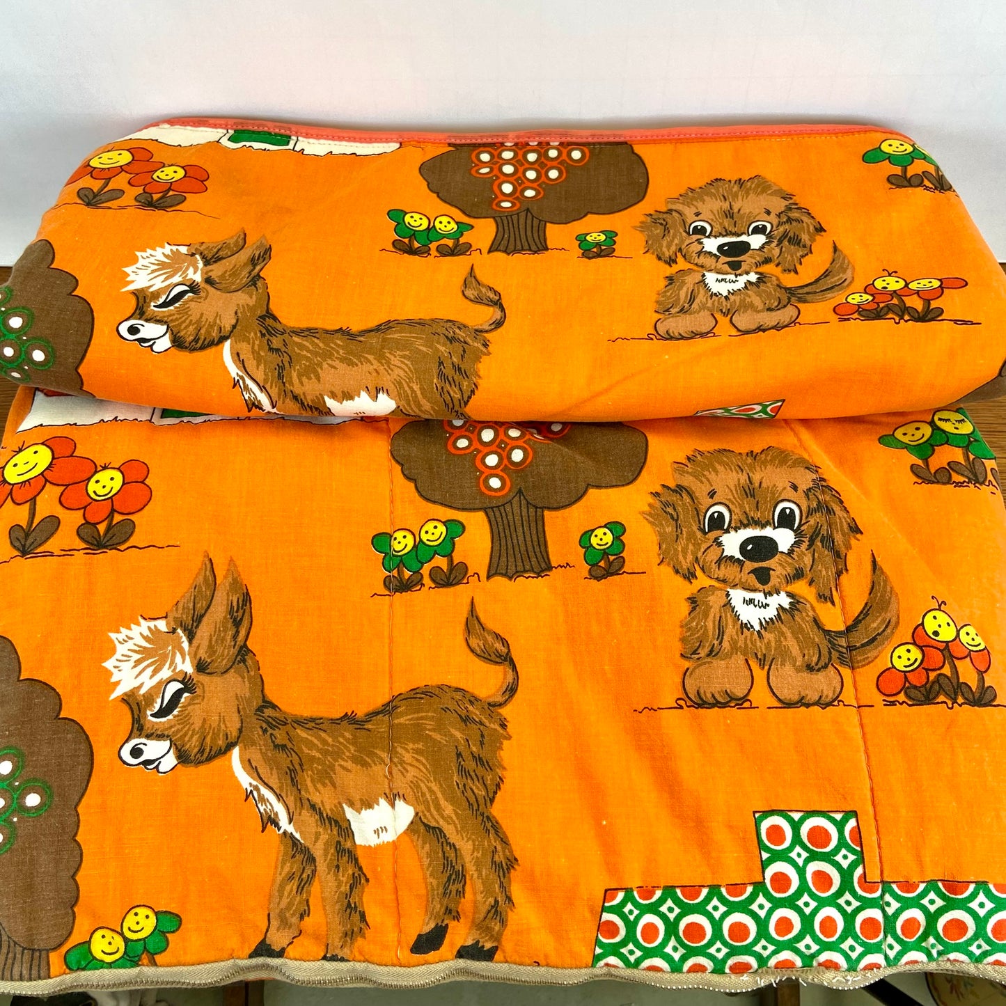 Vintage kinderslaapzak oranje