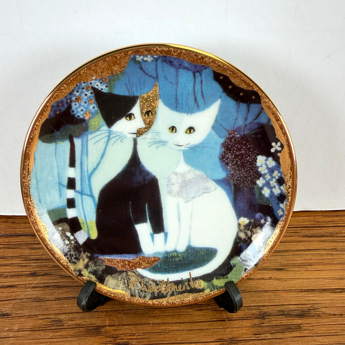 Vintage Rosina Wachtmeister mini bordje katten Goebel