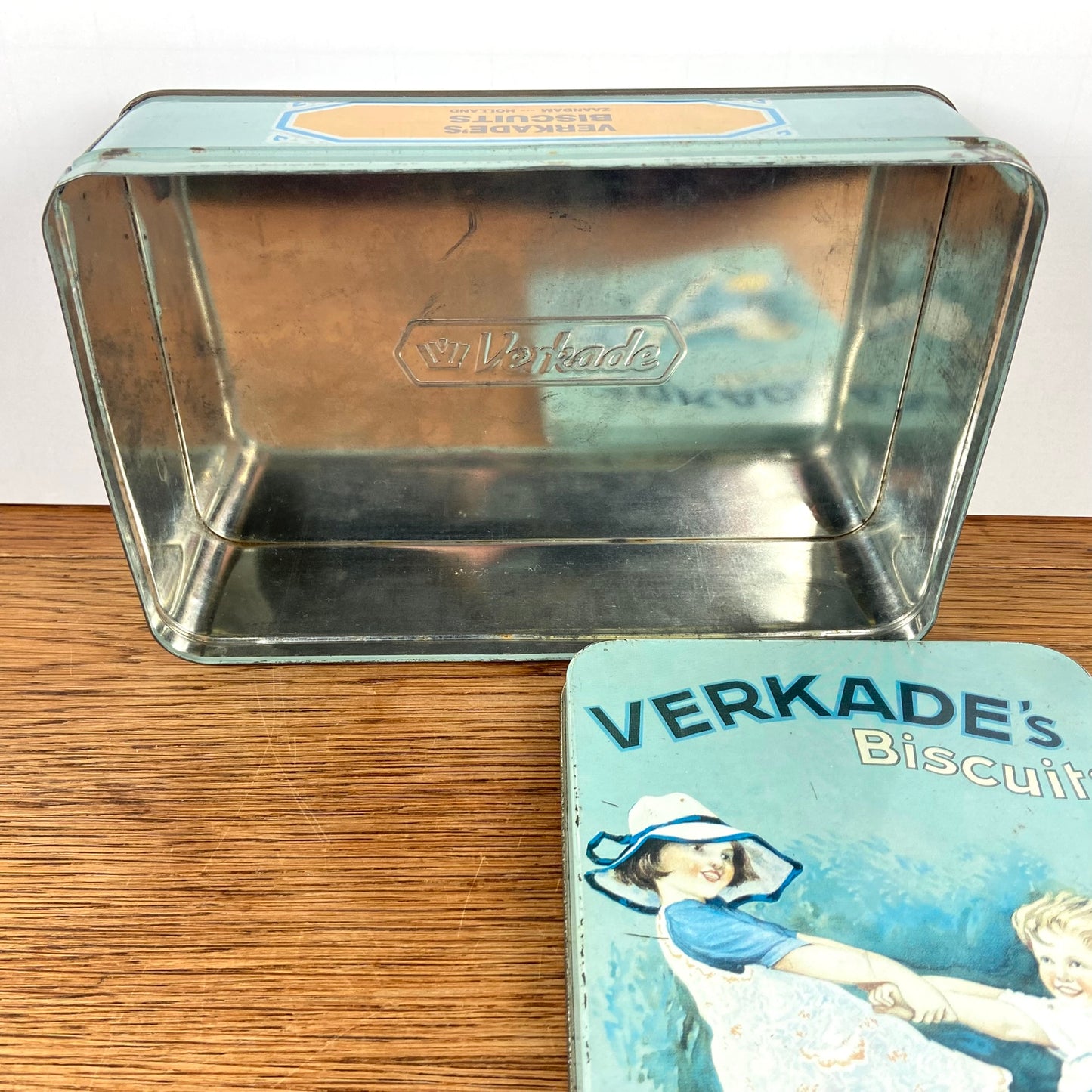 Vintage Verkade Biscuits blik kindjes