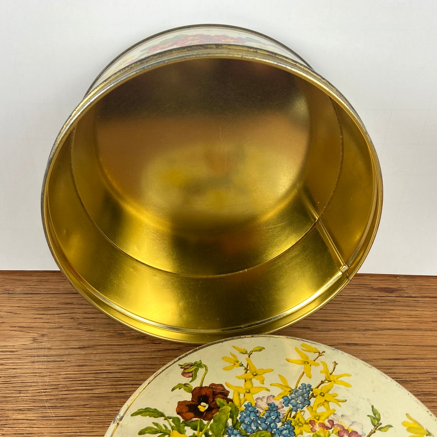 Vintage rond koekjes blik