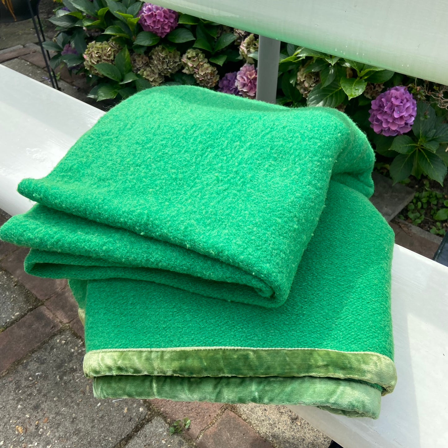 Groene wollen deken