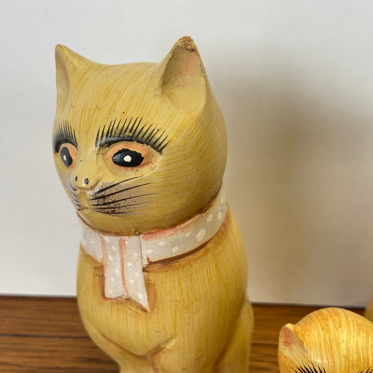 Houten katten familie