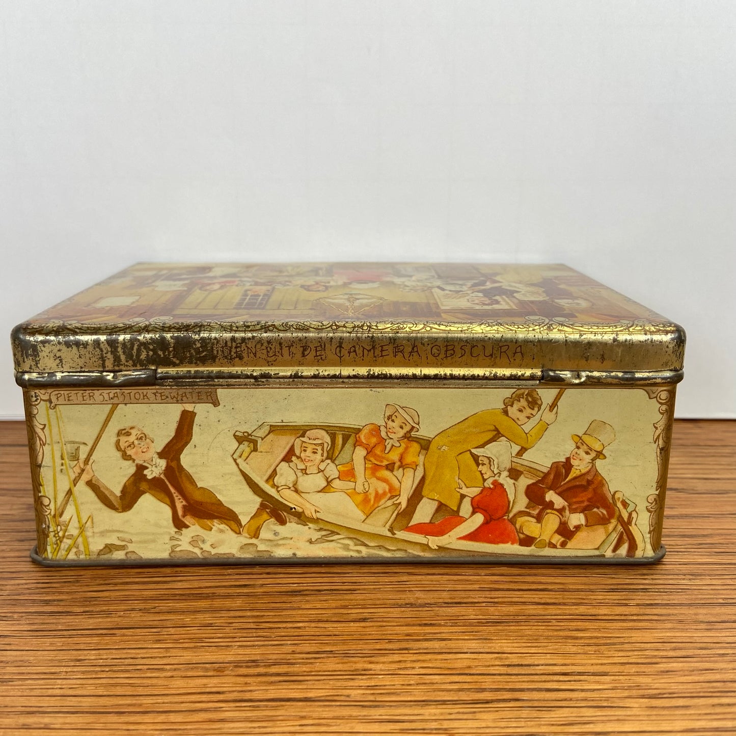 Vintage HUS koekblik Camera Obscura