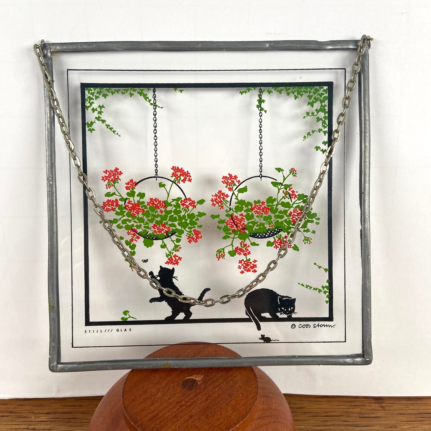 Vintage Coos Storm raamhanger katten